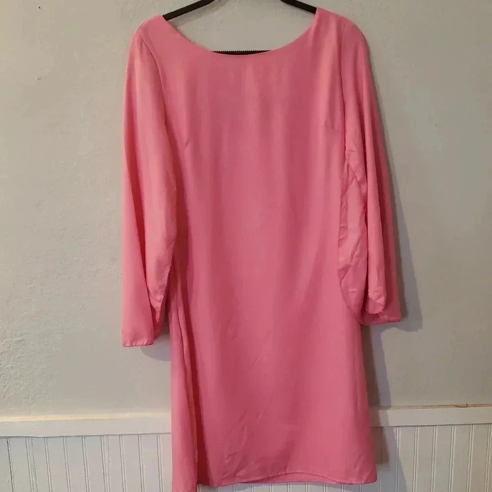 Zeagoo Pink Tulip Sleeve Dress